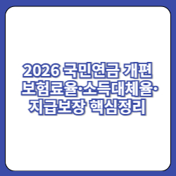 2026 국민연금 개편 보험료율·소득대체율·지급보장 핵심정리 1 2026 국민연금 개편
