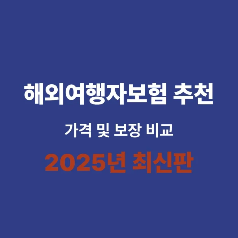 2025년 해외여행자보험 추천 가격 보장 내용 비교분석 포스팅의 대표 이미지