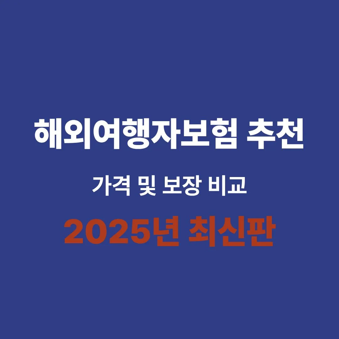 2025년 해외여행자보험 추천 가격 보장 내용 비교분석 포스팅의 대표 이미지