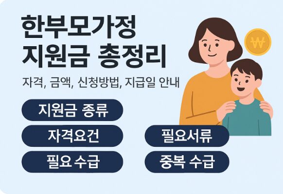한부모가정 지원금 총정리