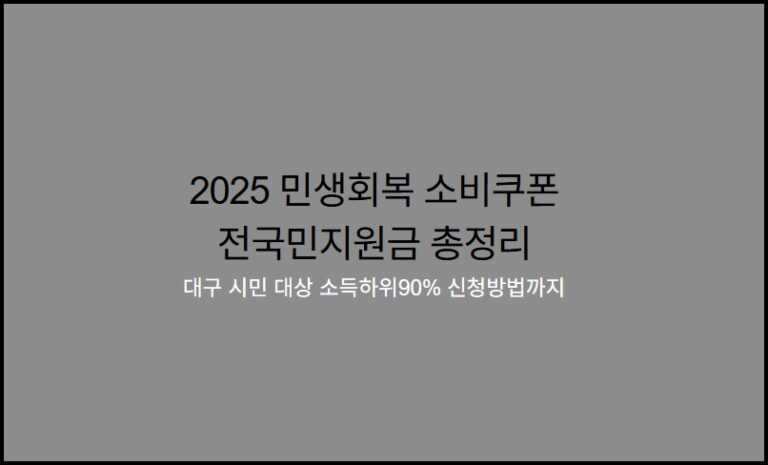 민생회복 소비쿠폰