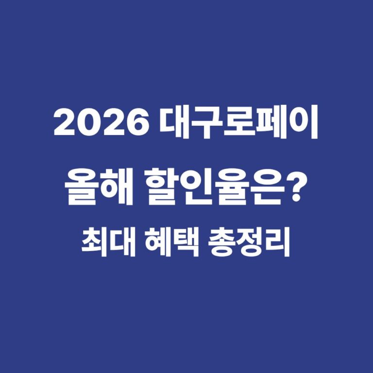 2026 대구로페이 할인율 충전방법 발행일정 민생회복 소비쿠폰 혜택 안내