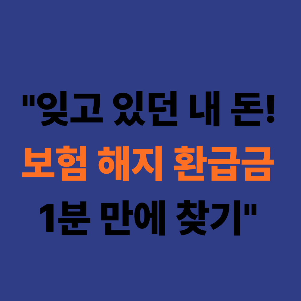 보험 해지 환급금 신청 및 잠자는 숨은 보험금 조회 방법 안내 이미지