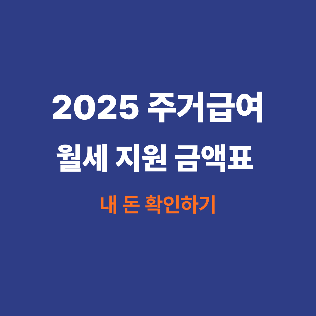 2025년 주거급여 지역별 지급 기준액 및 월세 지원 금액표 안내 이미지