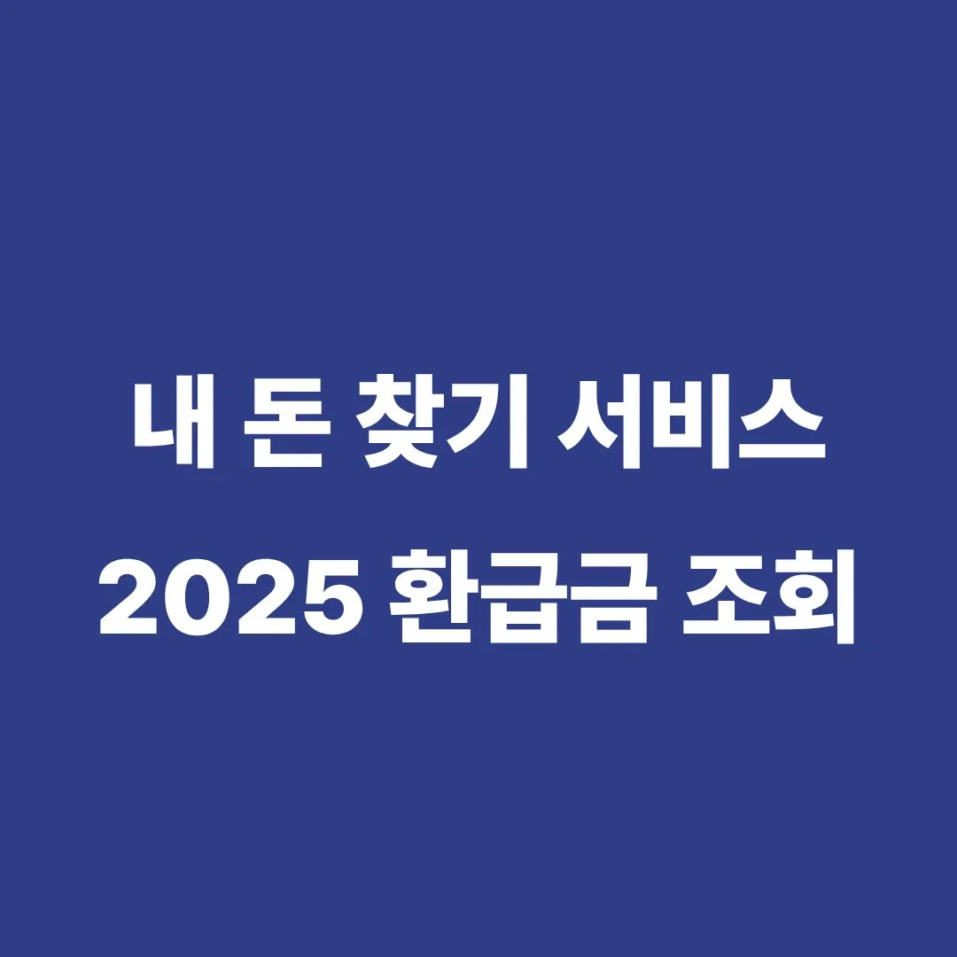 2025 내 돈 찾기 서비스 환급금 조회 방법