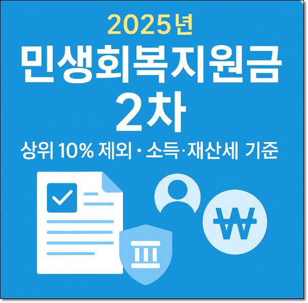 2025년 민생회복지원금 2차 신청 기준 총정리 (상위 10% 제외, 소득·재산세 기준) 2 2025년 민생회복지원금 2차