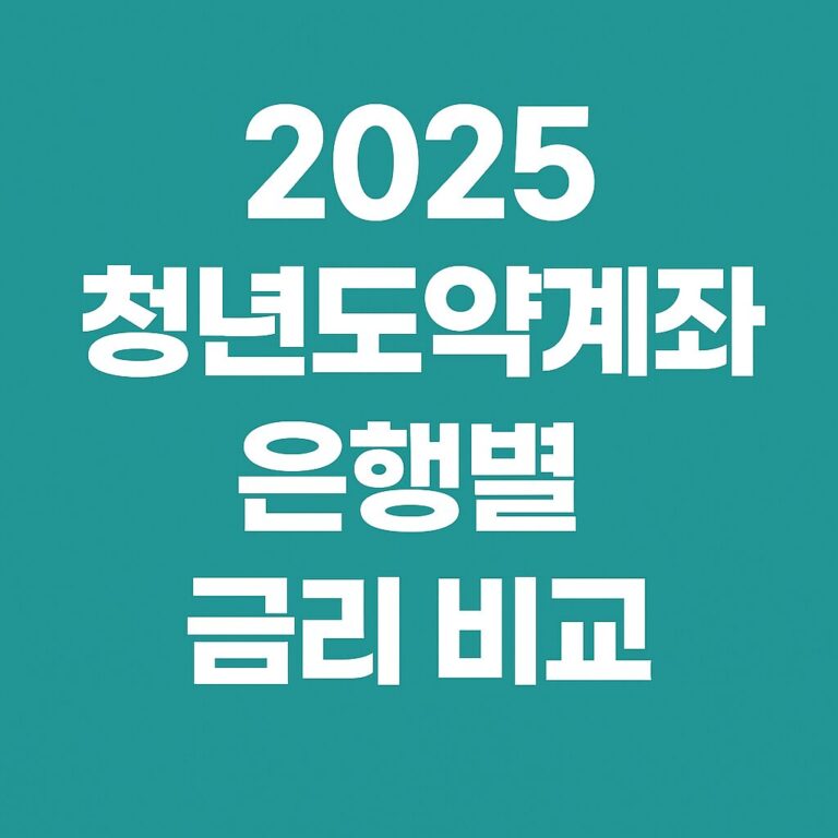 2025 청년도약계좌 은행별 금리 비교