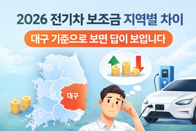 2026 전기차 보조금 지역별 차이