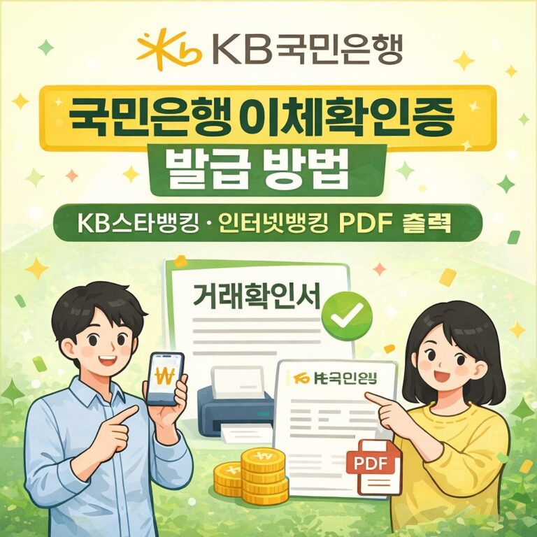 국민은행 이체확인증 발급