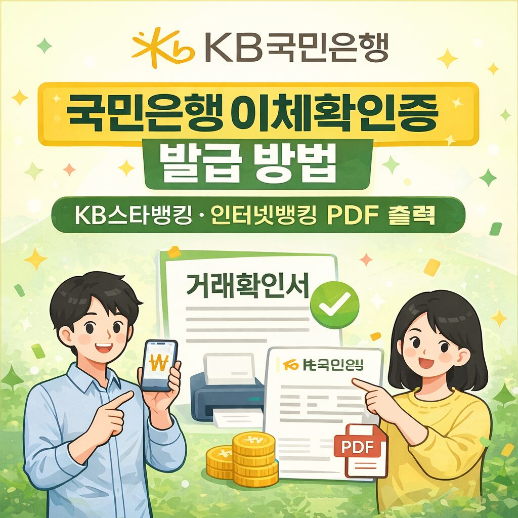 국민은행 이체확인증 발급