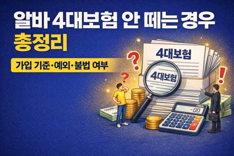 알바 4대보험 안 떼는 경우