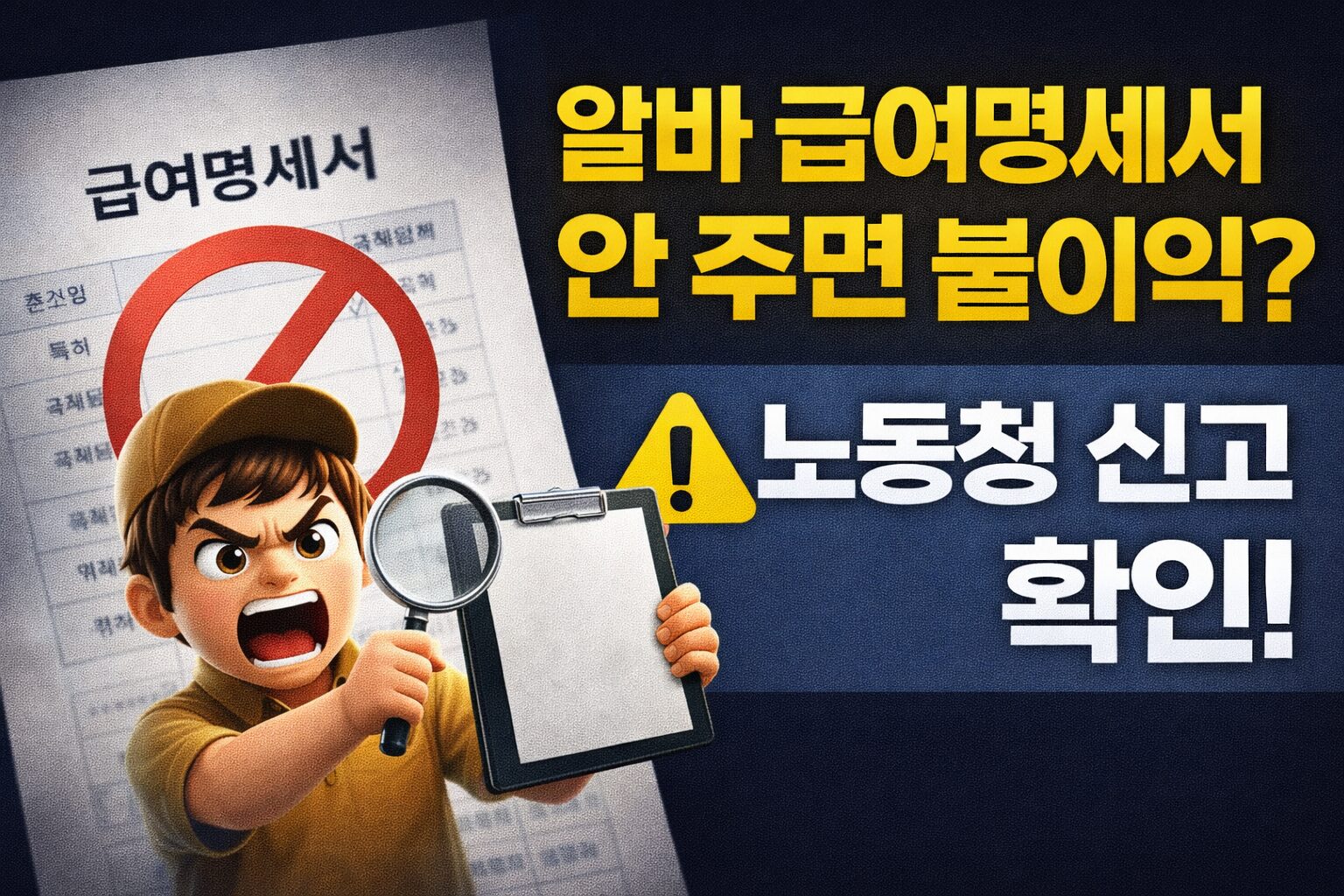알바 급여명세서 안 주면 불법
