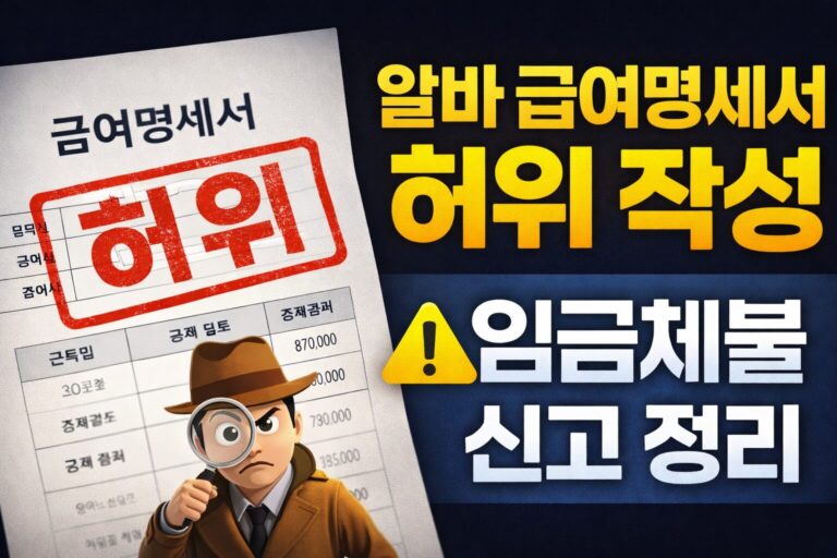 알바 급여명세서 허위 작성 신고
