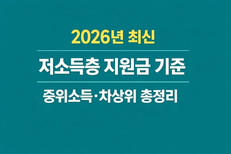 저소득층 지원금 2026