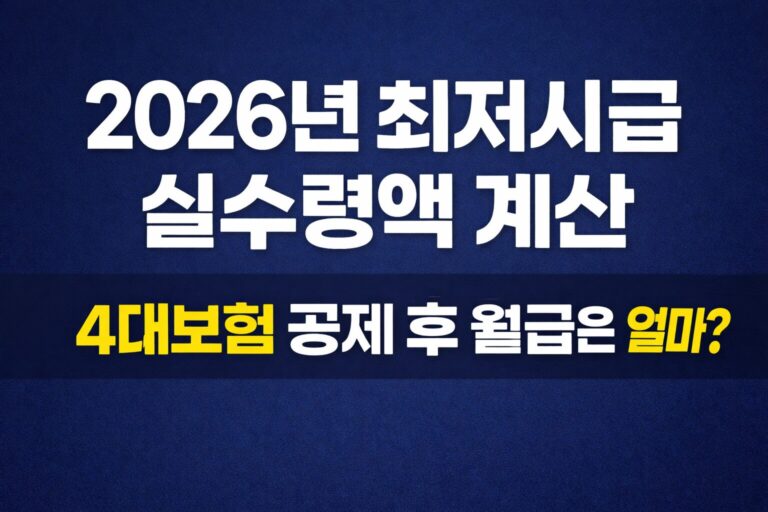 2026 최저시급 실수령액 계산