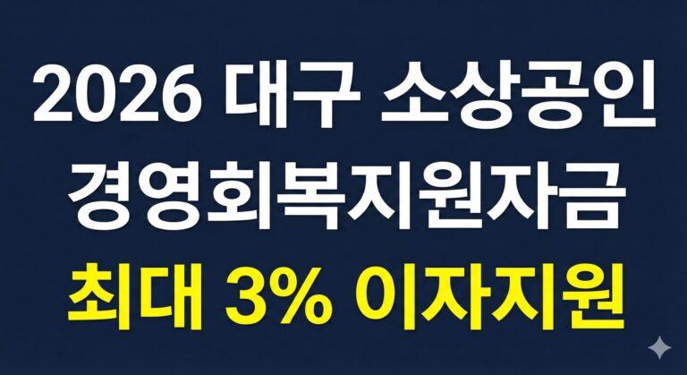 대구 소상공인 경영회복지원사업