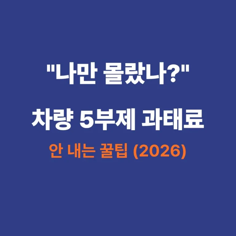 026년 차량 5부제 요일별 번호판 확인 및 과태료 제외 대상 안내 썸네일