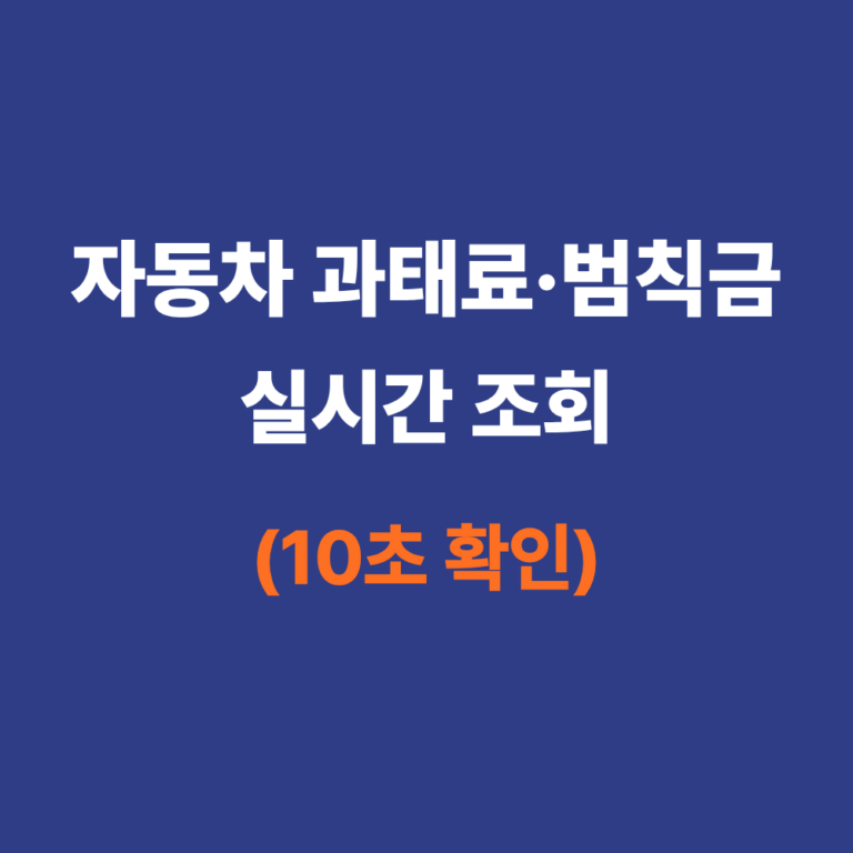 자동차 과태료 실시간 조회 방법 및 이파인 사용법
