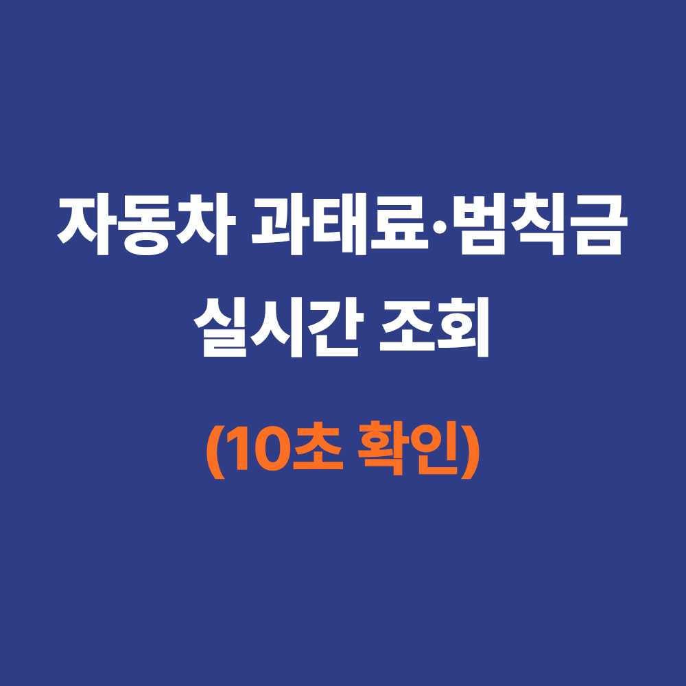 자동차 과태료 실시간 조회 방법 및 이파인 사용법