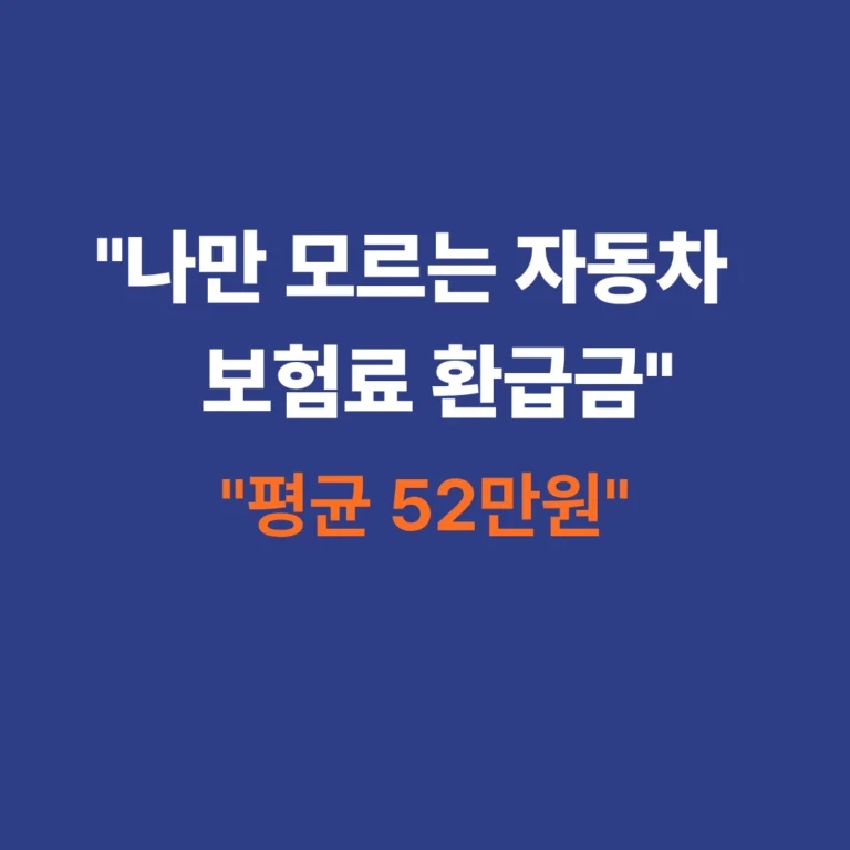 2026년 자동차 보험료 환급금 조회 및 절약 방법 썸네일