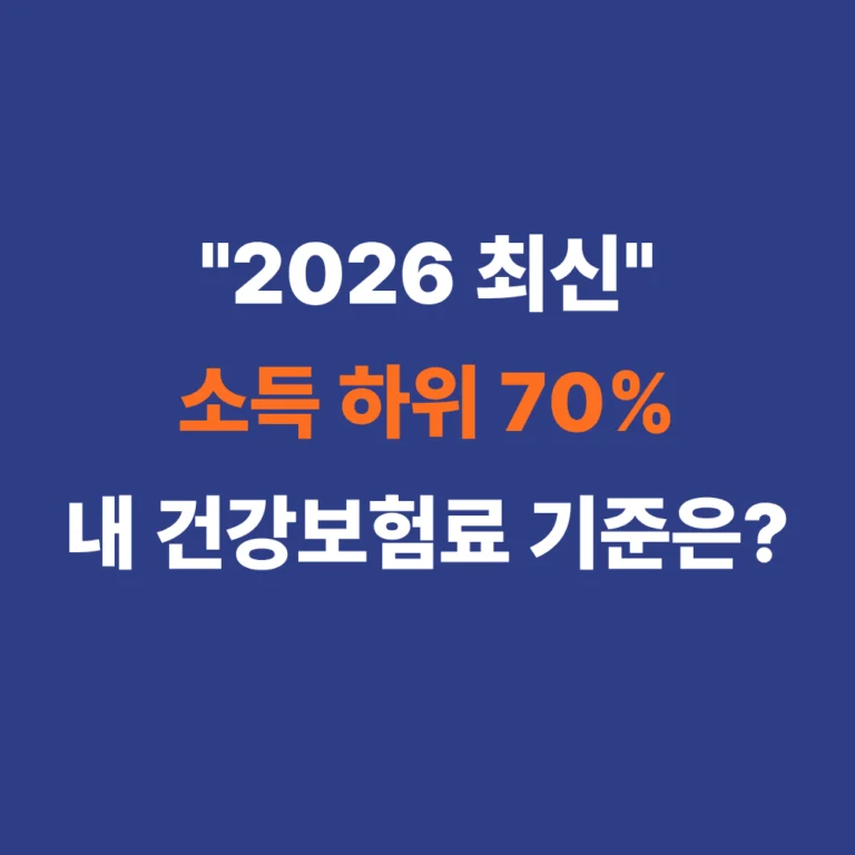 2026년 소득 하위 70% 건강보험료 기준 및 정부 지원금 대상 확인 방법 썸네일