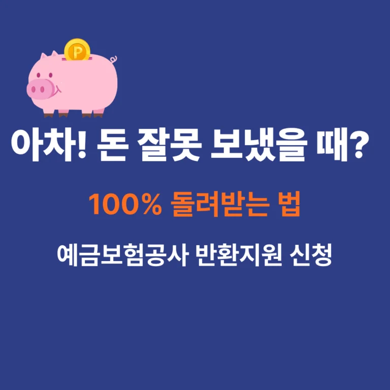 착오송금 반환지원제도 신청방법 및 내 돈 돌려받는 법 안내