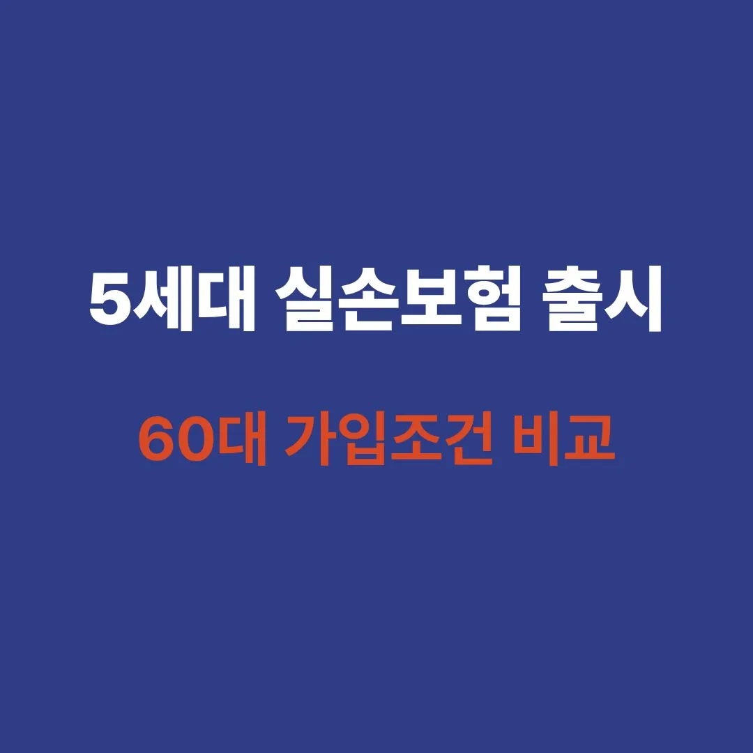 5세대 실손보험 60대 가입조건 및 4세대 보험료 비교 분석 가이드 이미지