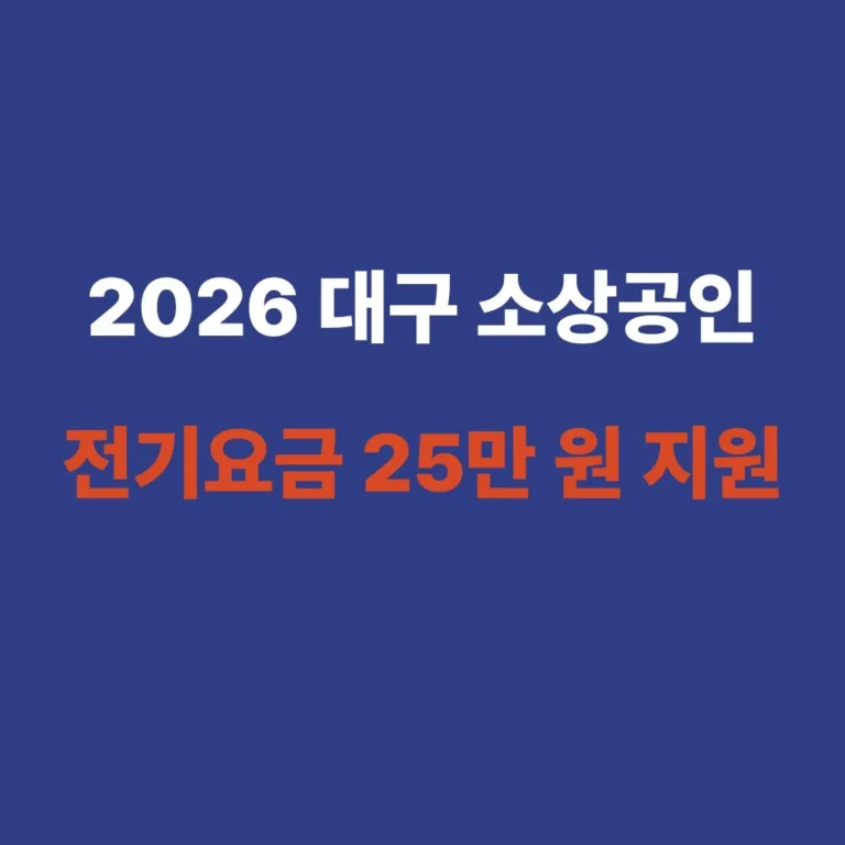 대구 소상공인 전기요금 특별지원 신청 방법 및 경영안정 바우처 대상자 확인 안내 썸네일 이미지