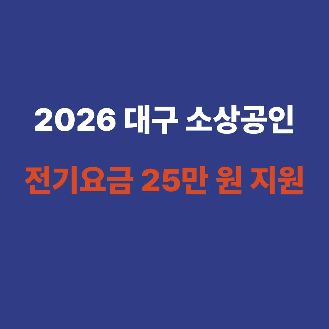 대구 소상공인 전기요금 특별지원 신청 방법 및 경영안정 바우처 대상자 확인 안내 썸네일 이미지